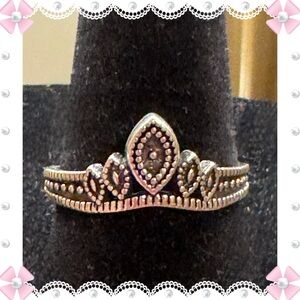 Ring - antiqued silver tone stainless steel band - crown-like - 8.5 - new